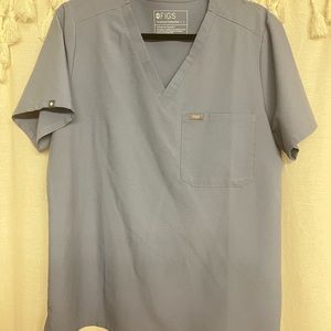 Figs Catarina scrub top vapor blue